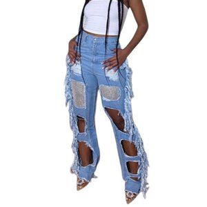 I ❤ DIY Jeans - Distressed Wide Legged - Diamond Bling - NWT